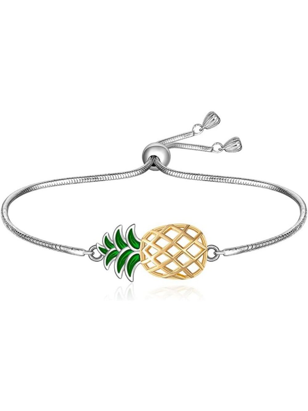 Charming Sterling Silver Pineapple Bracelet for Women - Summer Jewelry Gift